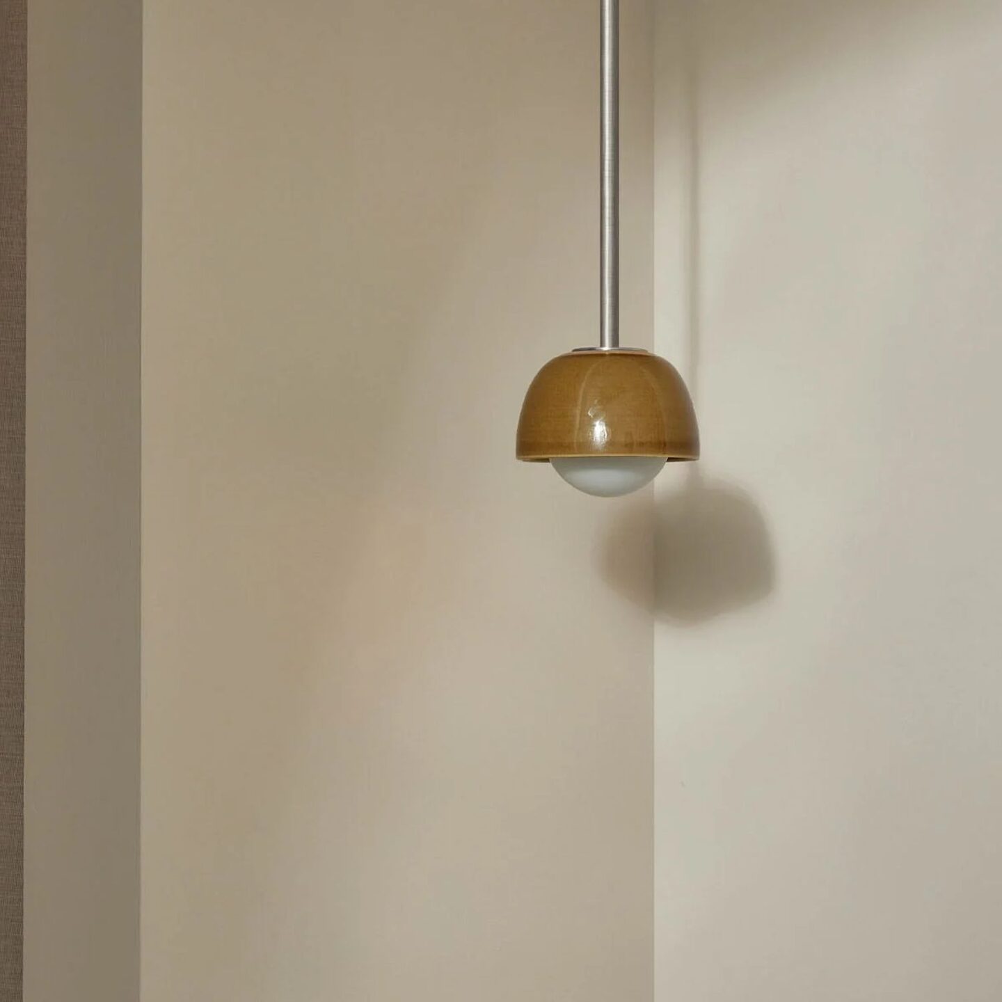 Terra 0 Pendant Light - Solid Rod Chartreuse, Brushed Nickel